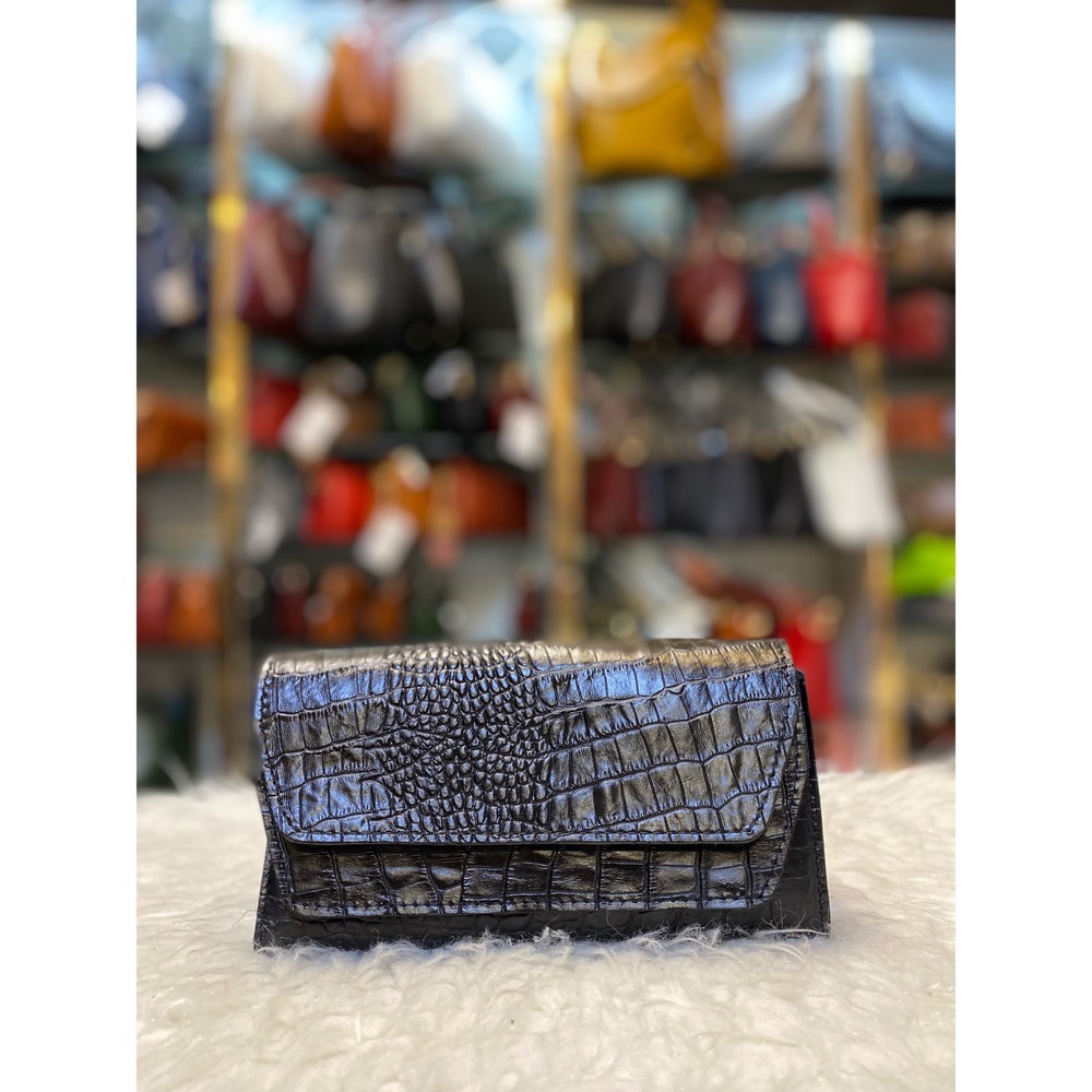 کیف دستی دوشی مشکی کروکودیل