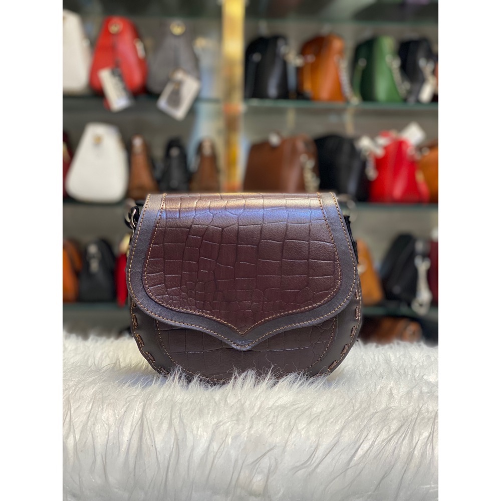 کیف دوشی چرم عنابی