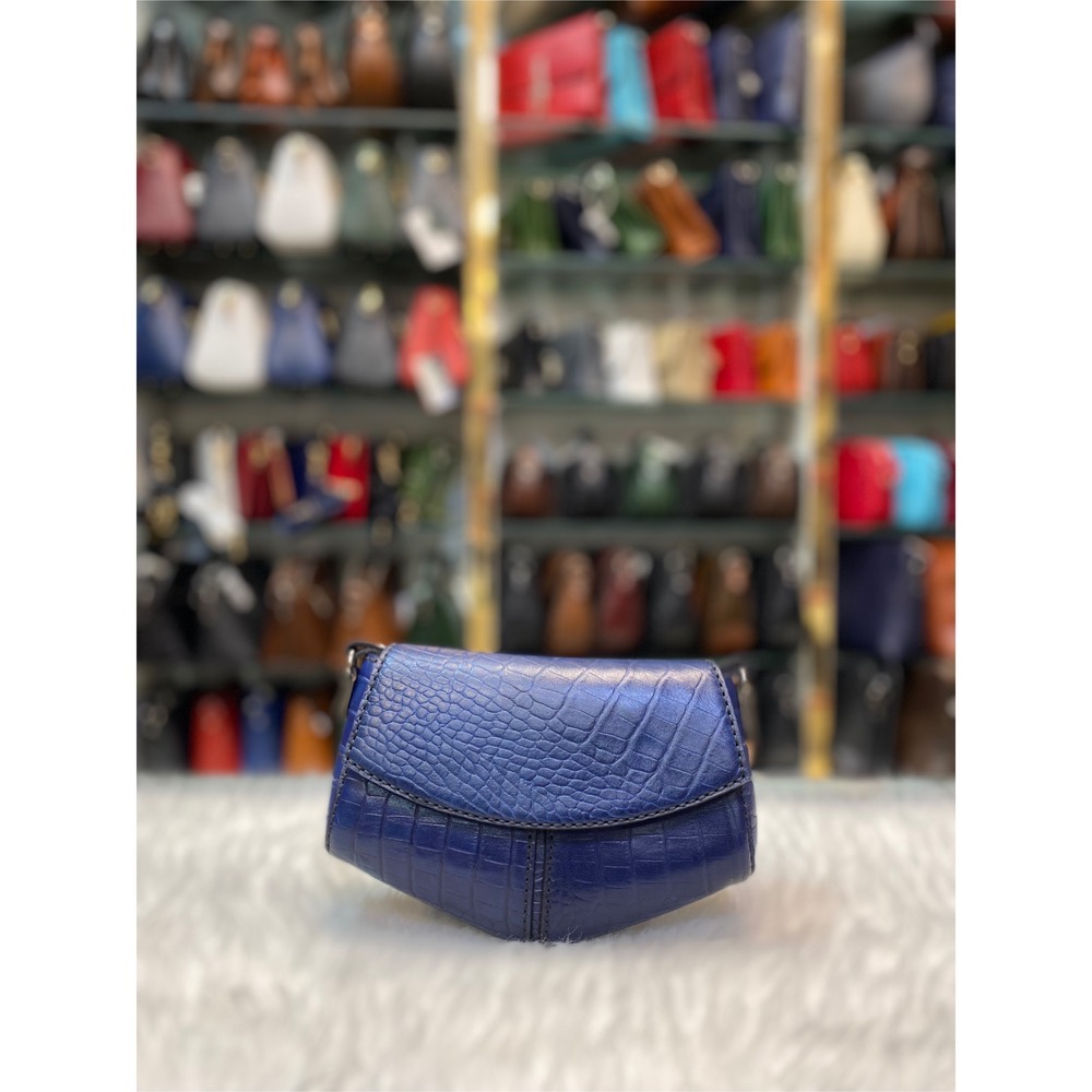 کیف دوشی سرمه ای کروکو