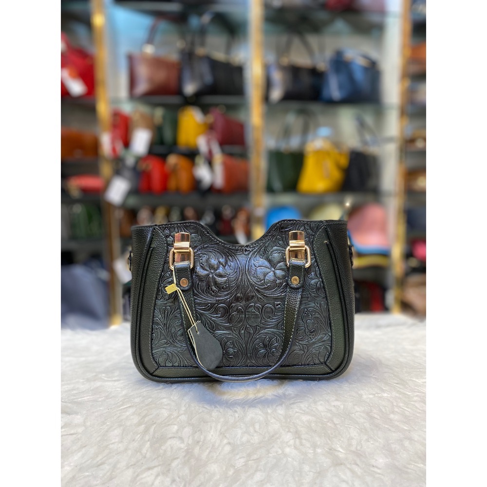 کیف زنانه سبز قلمزنی