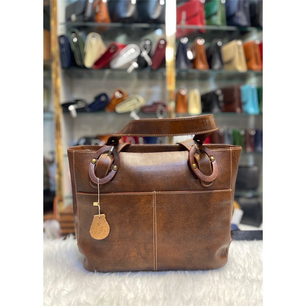 کیف عسلی چرم