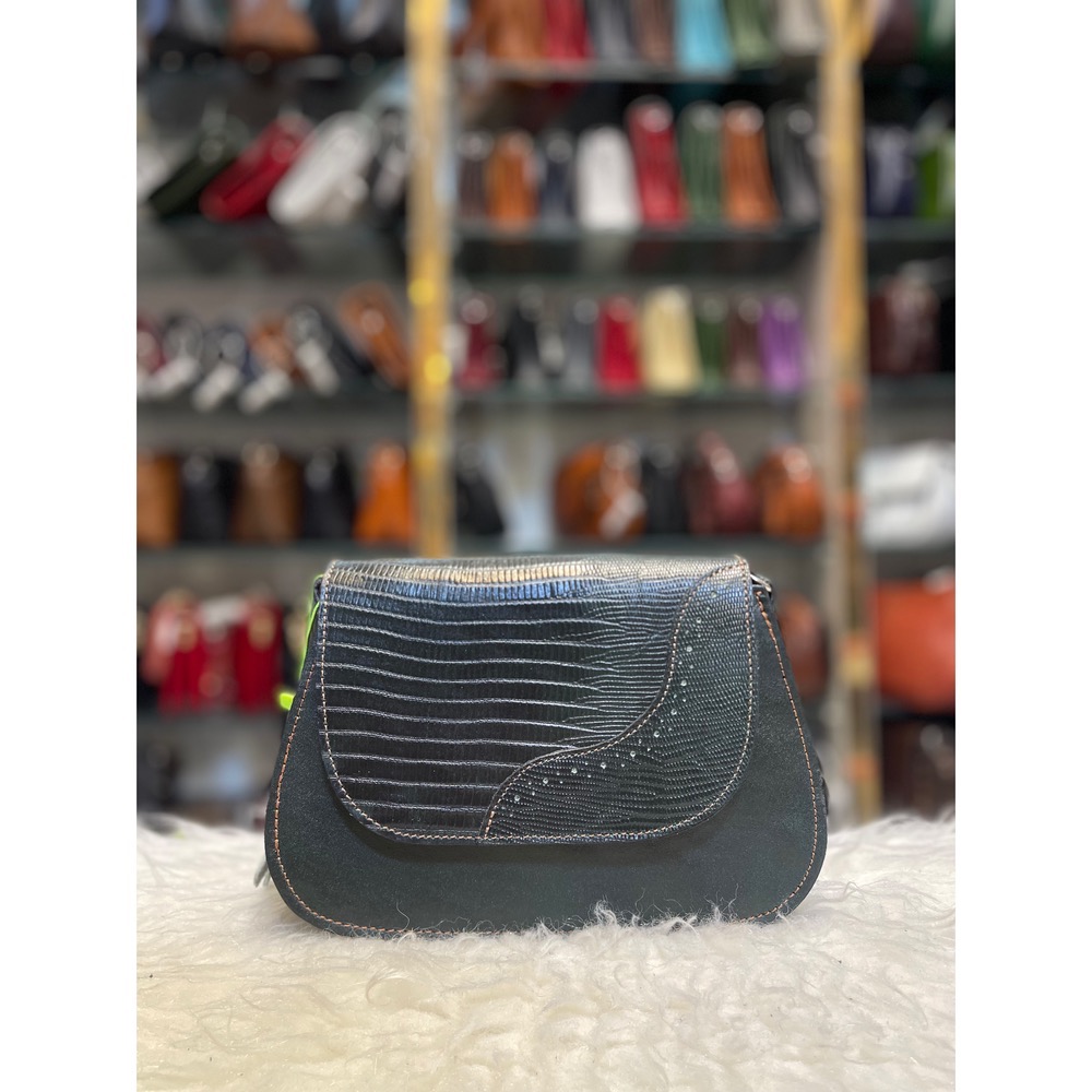 کیف دوشی سبز چرمی