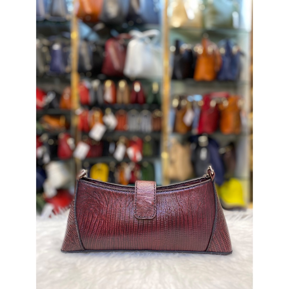 کیف دستی دوشی زرشکی لیزارد