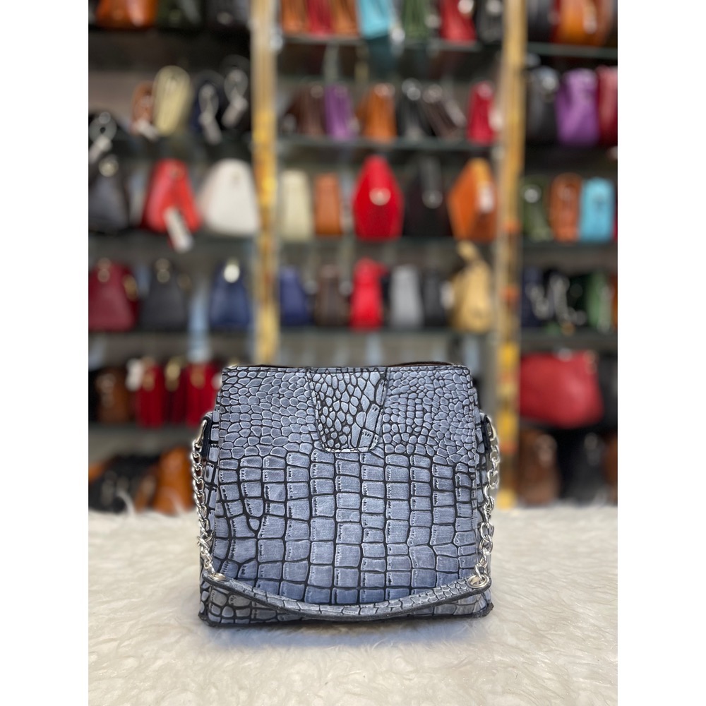 کیف دستی دوشی طوسی