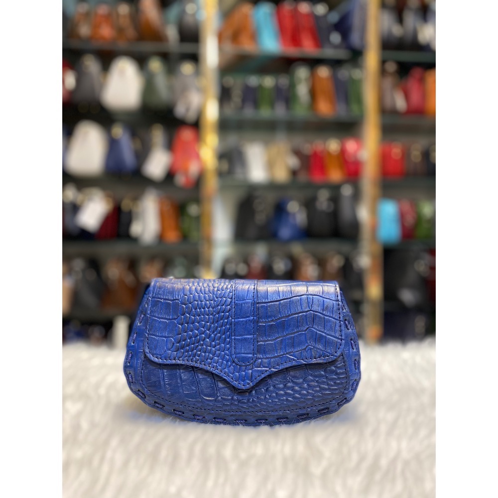 کیف دوشی سرمه ای کروکو